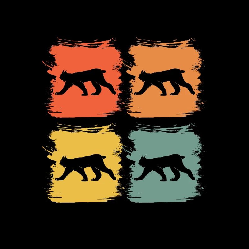 Luchs Wildtier Tier Retro Pop Art Geschenkidee