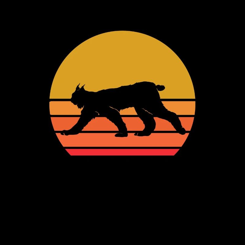 Retro Sonne Luchs Wildtier Tier Geschenkidee
