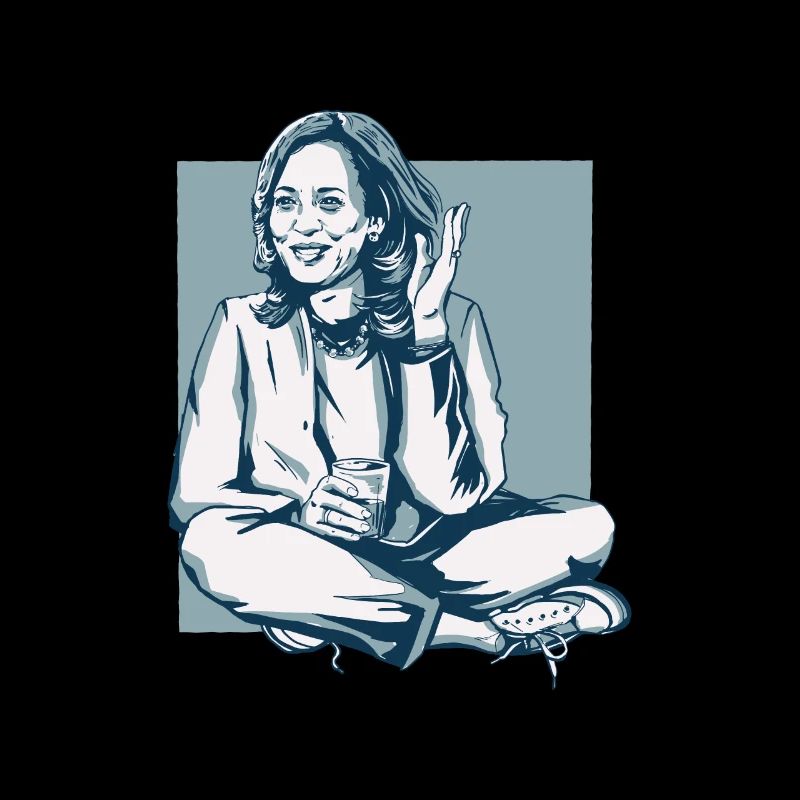 Kamala Harris in a crossed leg position