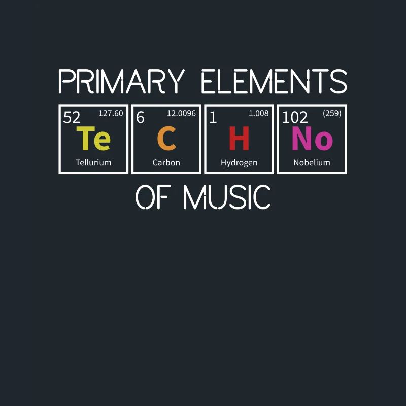 Techno Periodensystem Elemente Rave Techno Music