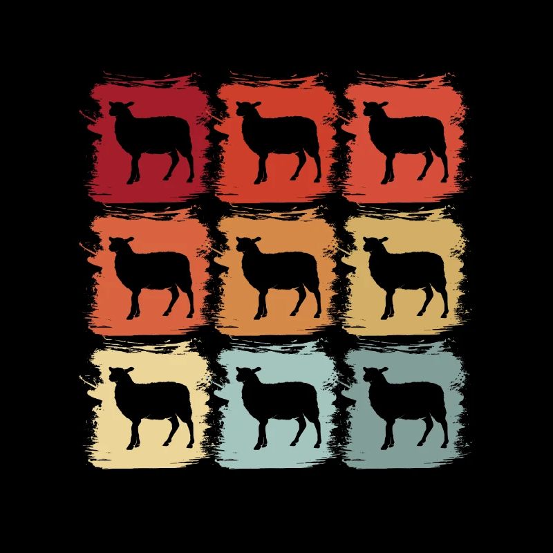 Retro Pop Art Schaf Haustier Geschenkidee