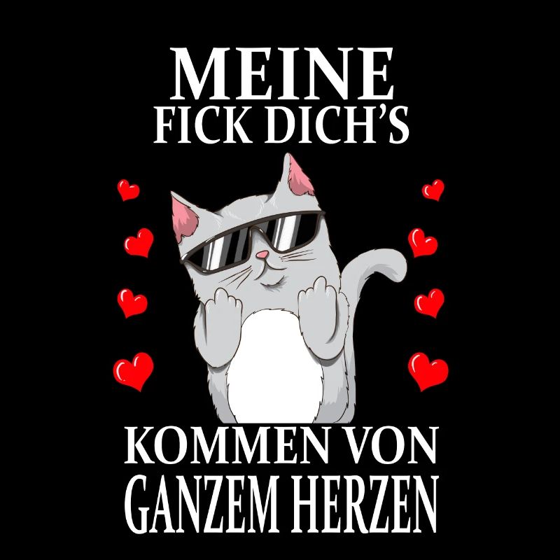 Meine Fick Dich´s Katze coole Brille Mittelfinger