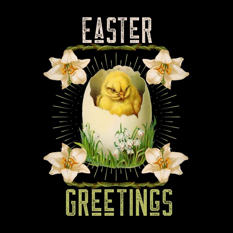 Easter, Happy Easter, Retro Vintage Egg Chicks