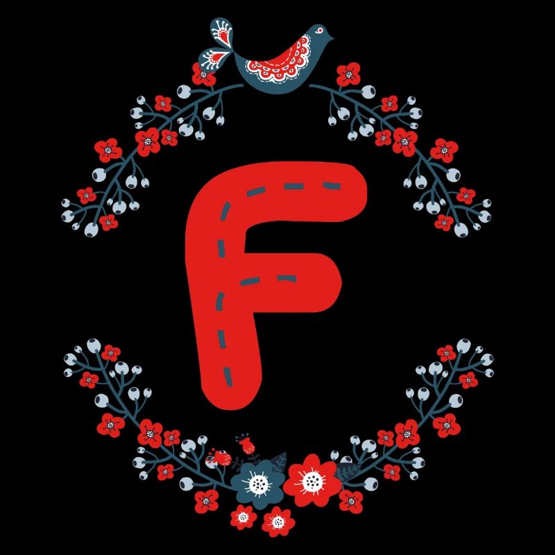 Couronne de fleurs avec oiseau f