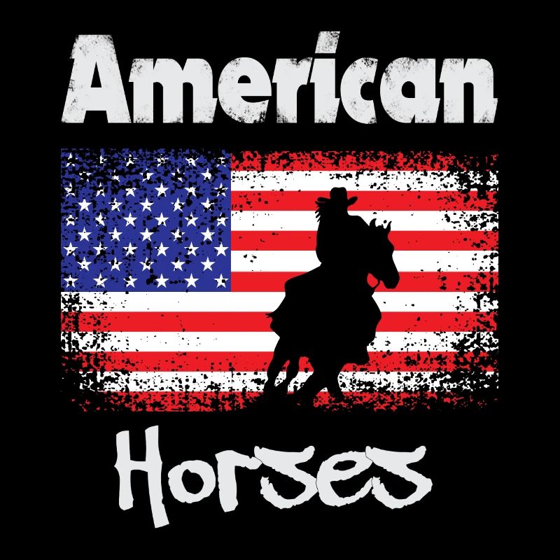 Chevaux américains, cheval avec pavillon des États-Unis