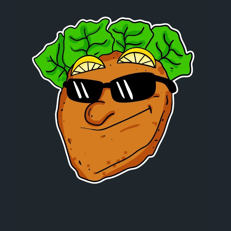 Cool schnitzel with sunglasses