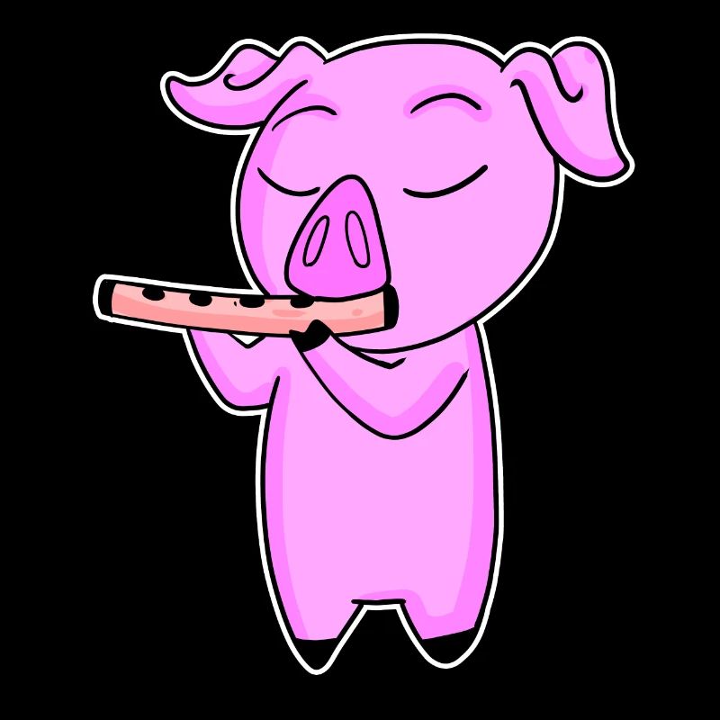 Schwein spielt Flöte
