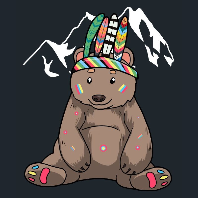 Bär Braunbär Kinder Schamane Hippie