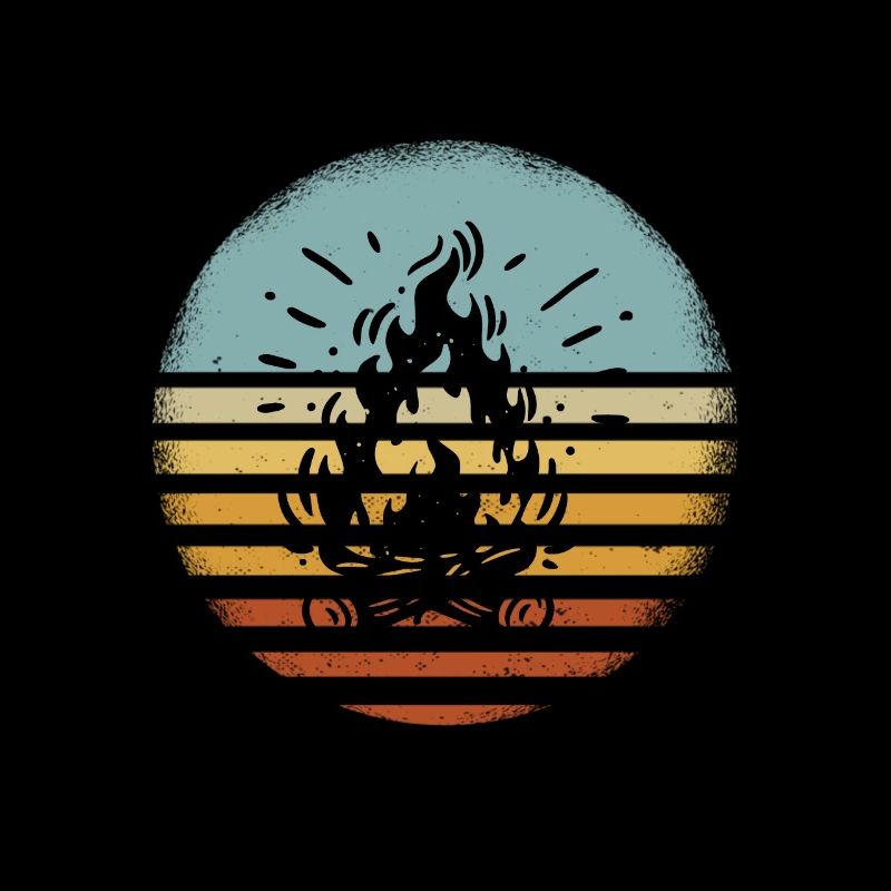 Campfire Camping Retro