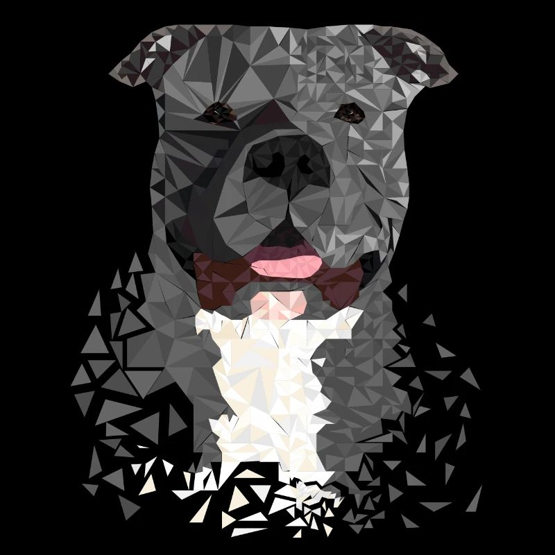 American Bully XL Polygon künstlerisch gestaltet