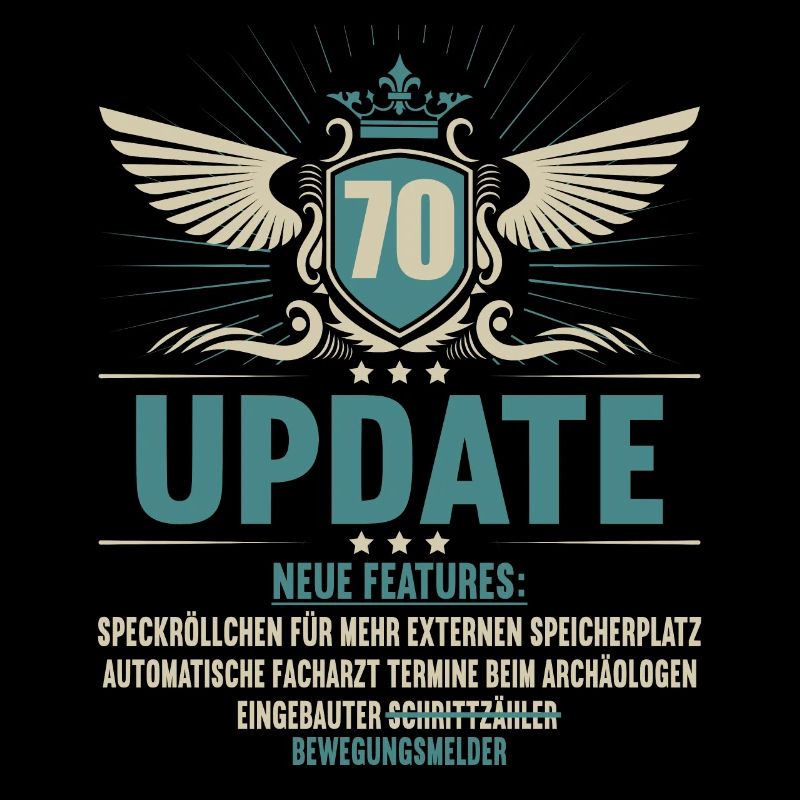 Update neue features 70 Jahre alt 70. Geburtstag