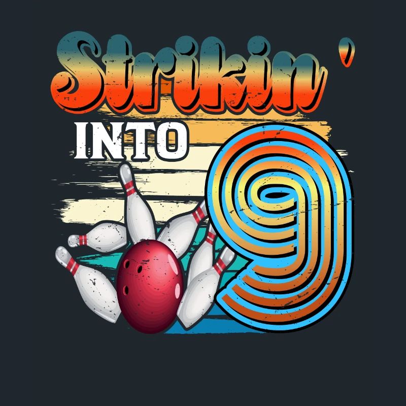 Strikin' Into 9 Bowling Bowler 9e anniversaire