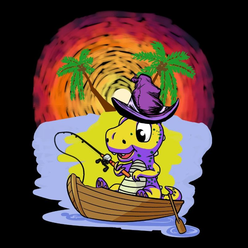 Abenteuer Freizeit Angel Drache Kind Angler Boot