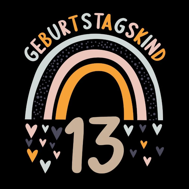 13 Jahre alt Rainbow Regenbogen 13. Geburtstag