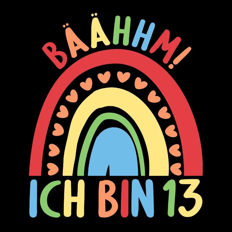 13 Jahre alt Rainbow Regenbogen 13. Geburtstag