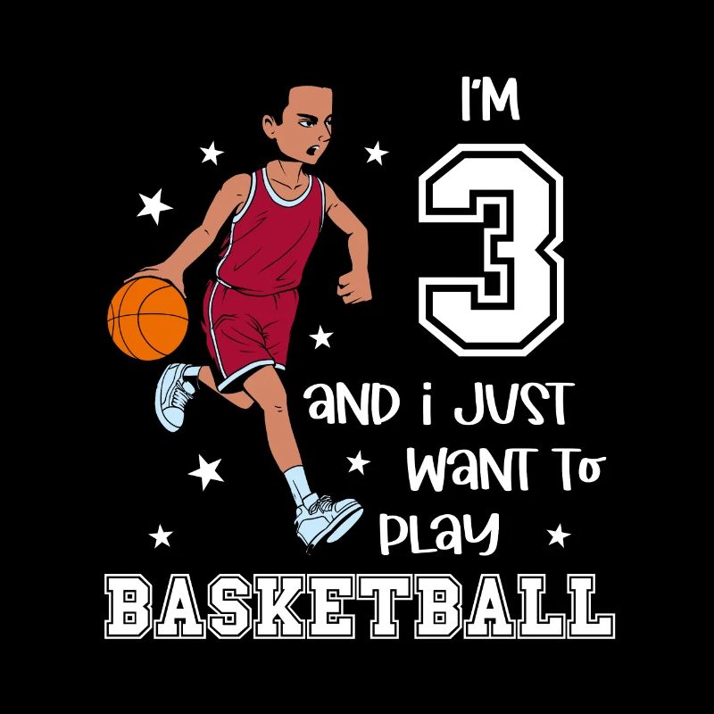 Junge spielt Basketball - Ich bin 3