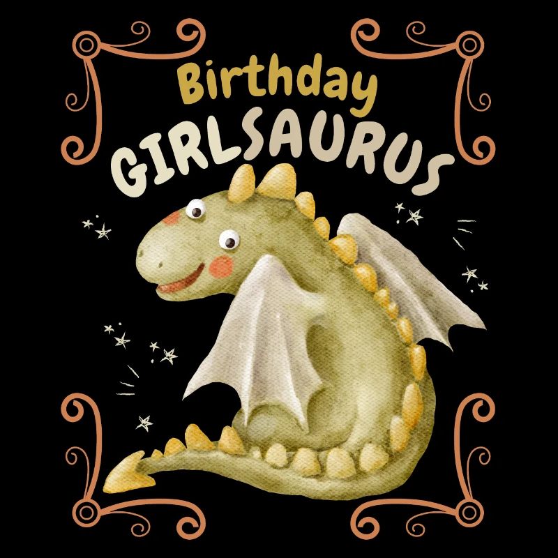 Geburtstag Mädchen, Girlsaurus mit Dinosaurier