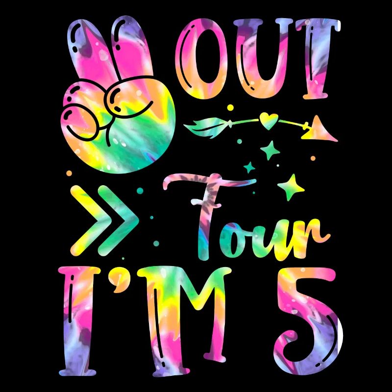 Peace Out Four J’ai 5 | | d’anniversaire sur le thème de Tie Dye