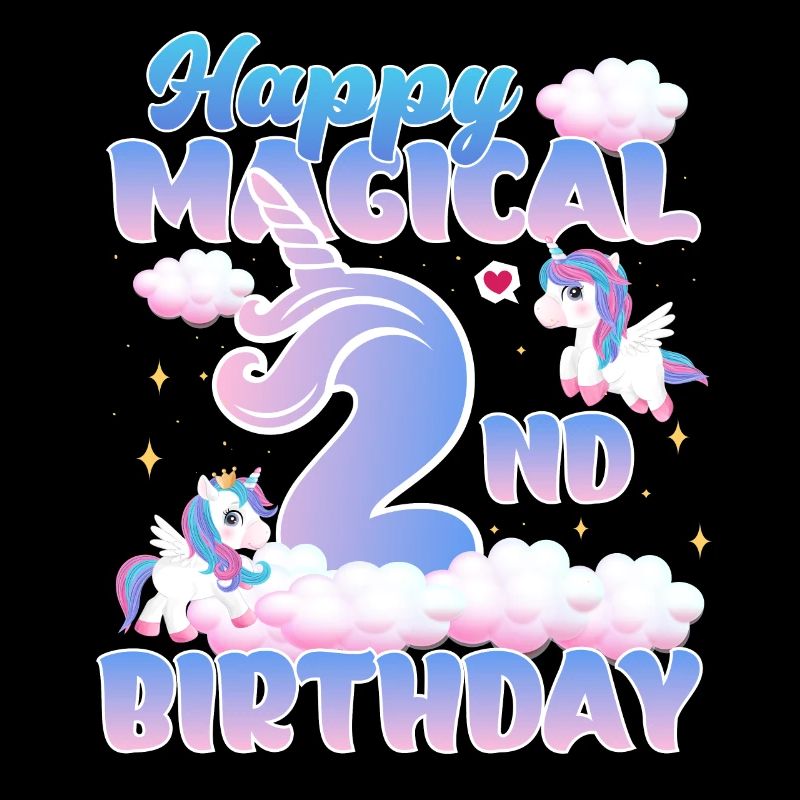 Happy Magical 2nd Birthday Einhorn Pony