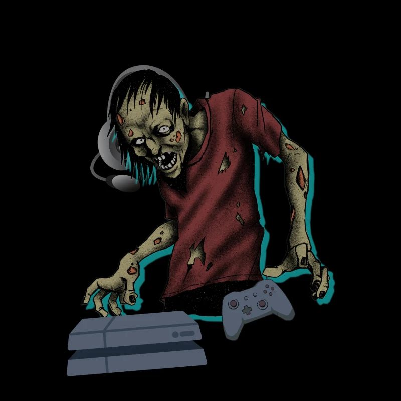 Zombie Konsolen gamer Controller Play till death