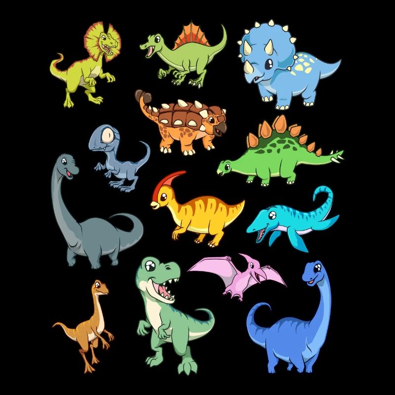 Viele Kawaii Dinosaurier