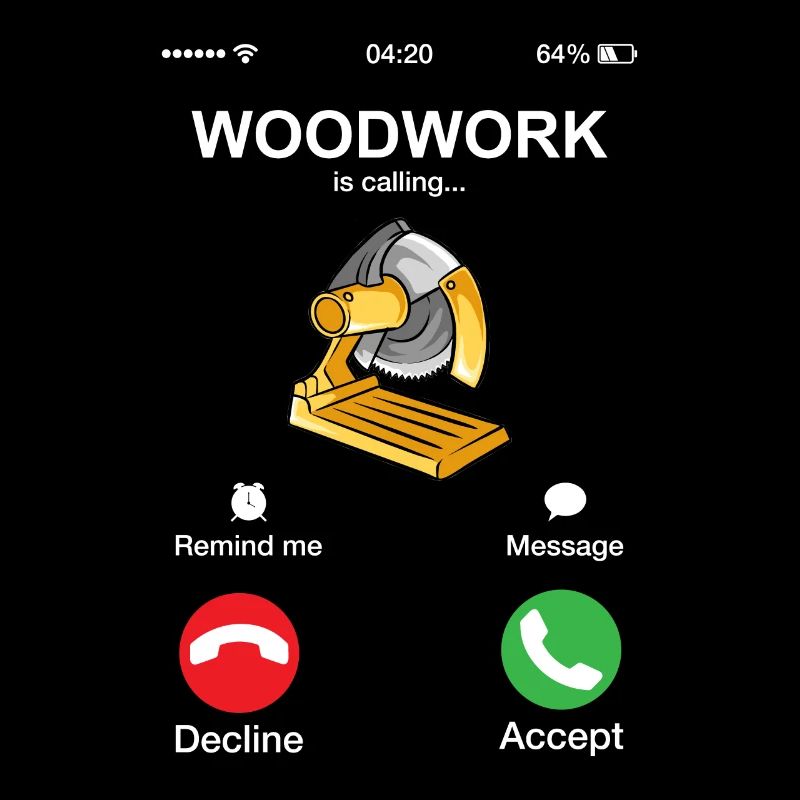 Woodwork appelle l’humour du menuisier jeu de mots sur la menuiserie