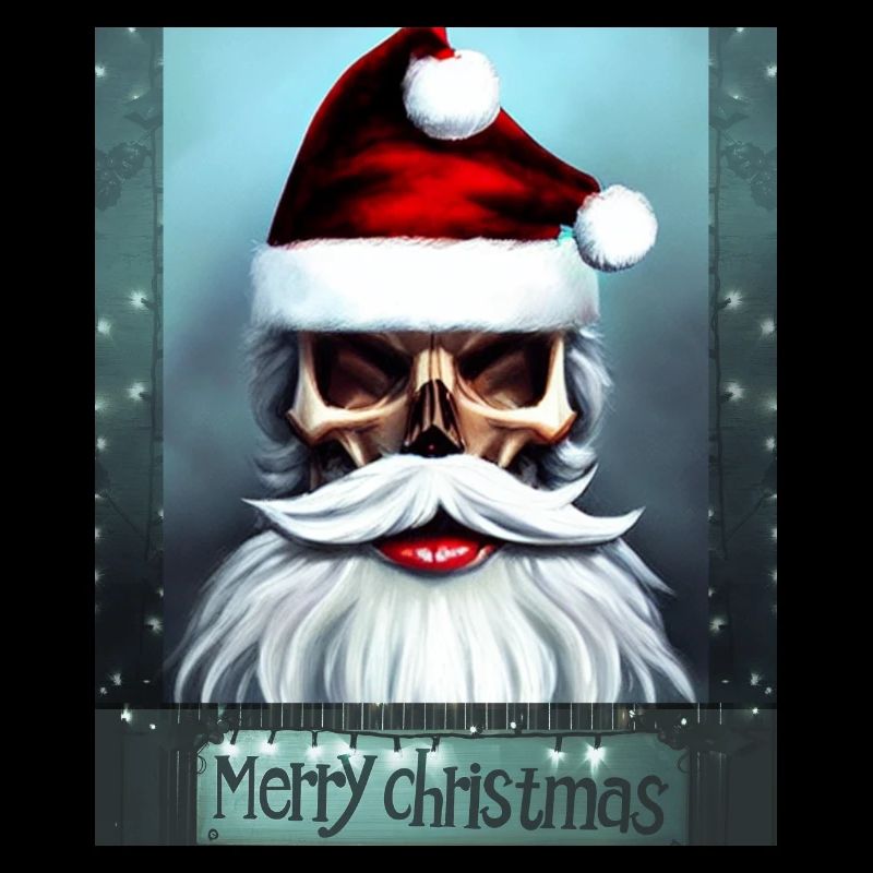 Joyeux Noël Crâne du Père Noël avec barbe