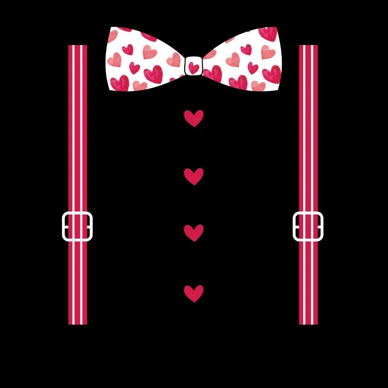 Bretelles de Saint-Valentin et nœud papillon
