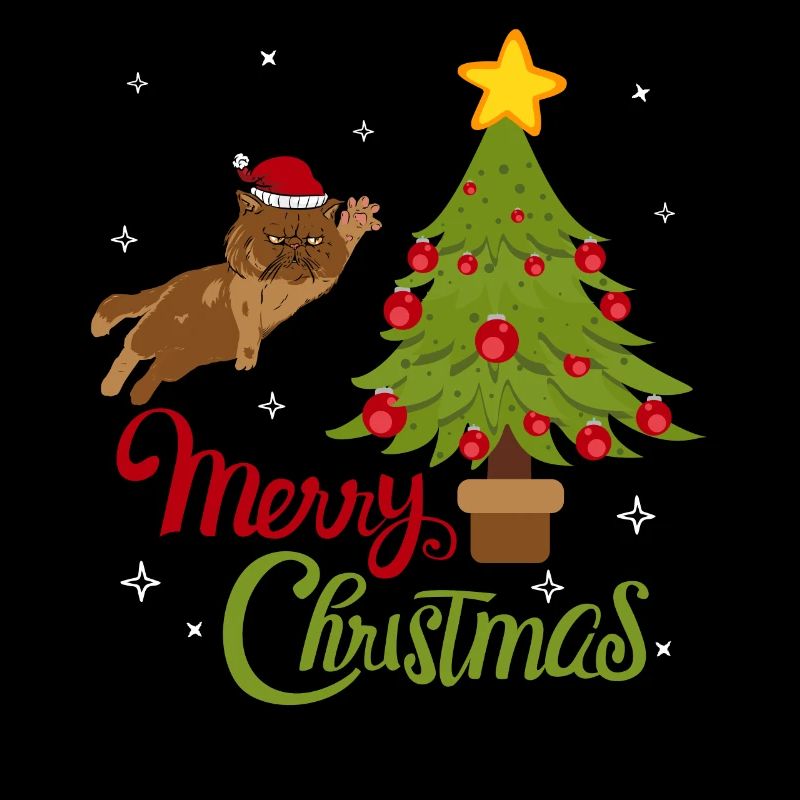 Chat et Noël - Chats Noël drôle