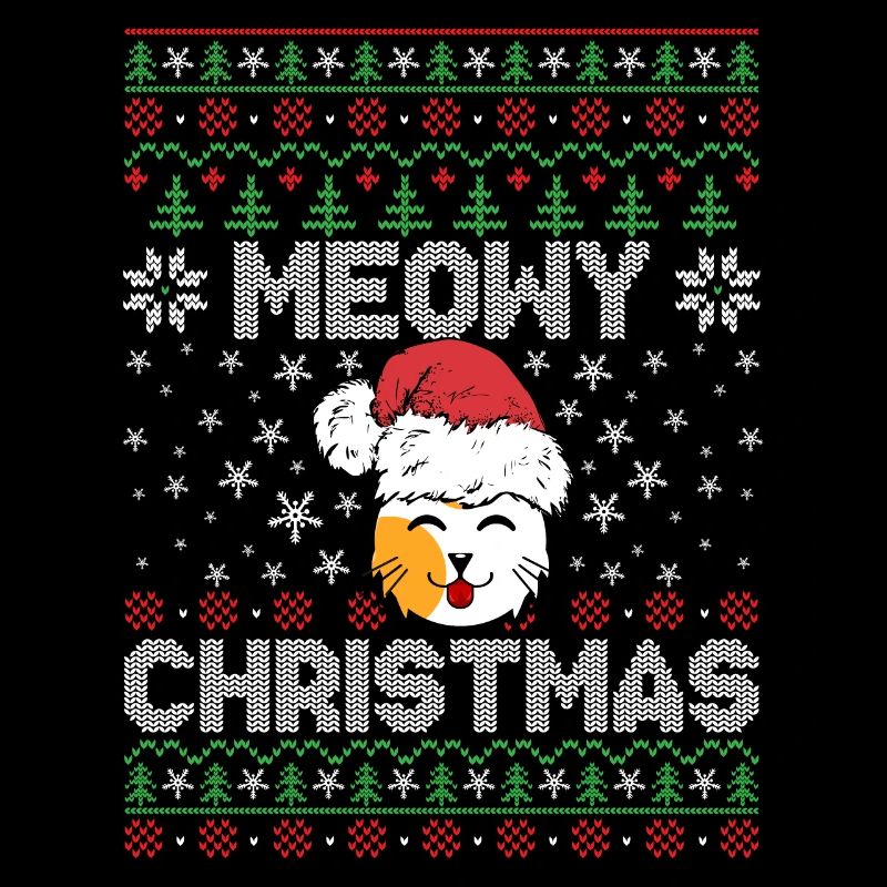 Laid design de Noël MEOWY CHRISTMAS - Chat