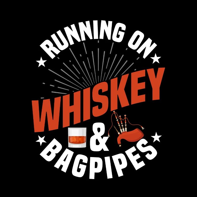 Courir sur le whisky et la cornemuse Joueur de cornemuse Écossais Ba