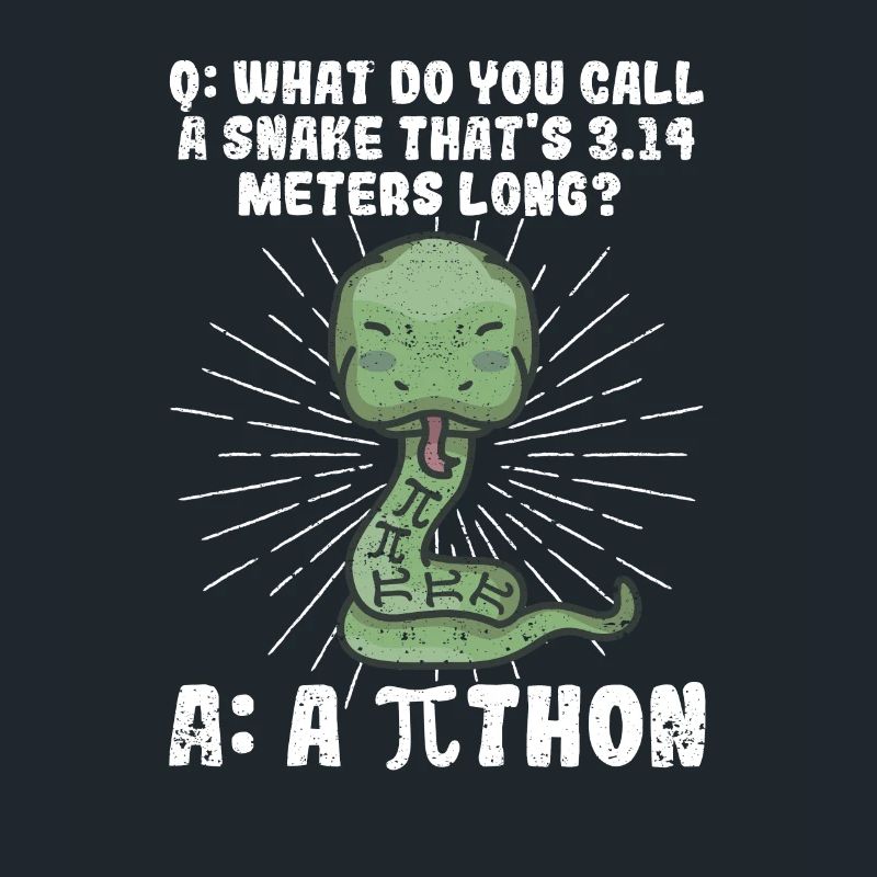 Python Schlange Pithon Pi Tag Symbol lustig Mathe