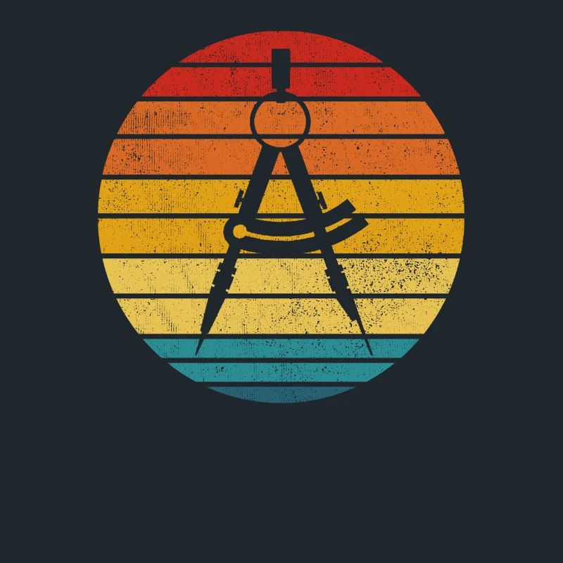 Drôle d’architecte Retro Vintage Compass Engineer Jeu de mots