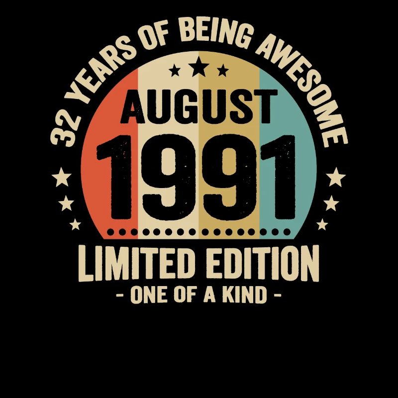 August 1991 32 Years Anniversary Vintage Gift