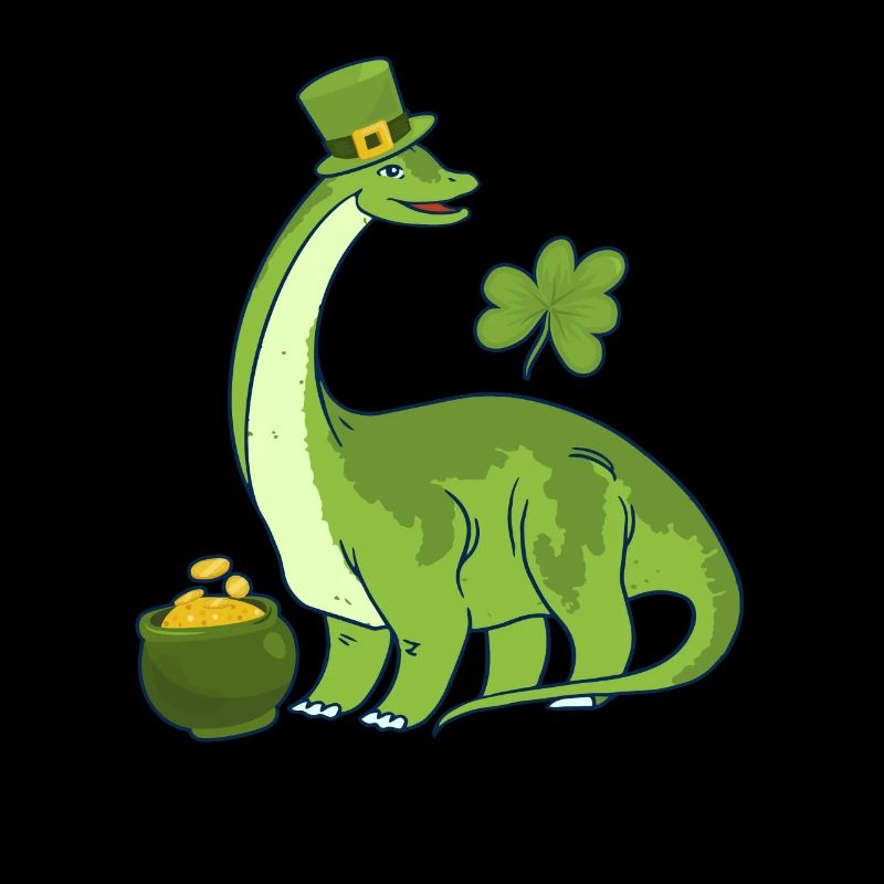 Leprechaun Dinosaurier Kleeblatt St. Patricks Day