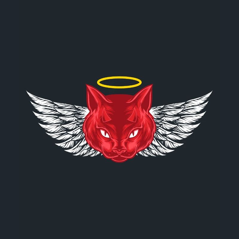 Angel and devil cat