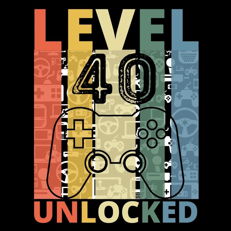Level 40 Freigeschaltet Lustiger Gamer Geburtstag Vierzig