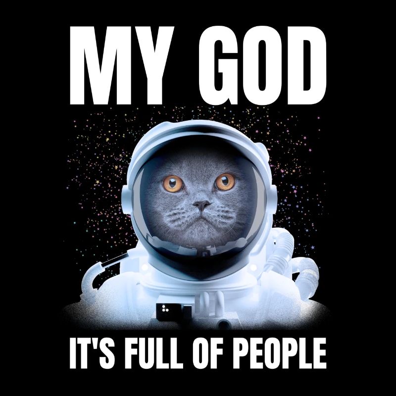 Mon Dieu c’est plein de gens Drôle de chat astronaute