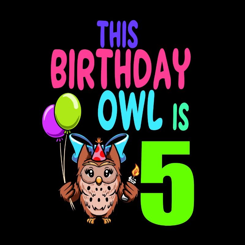 Eule Geburtstag Kinder Mädchen 5. Geburtstag Eulenliebhaber