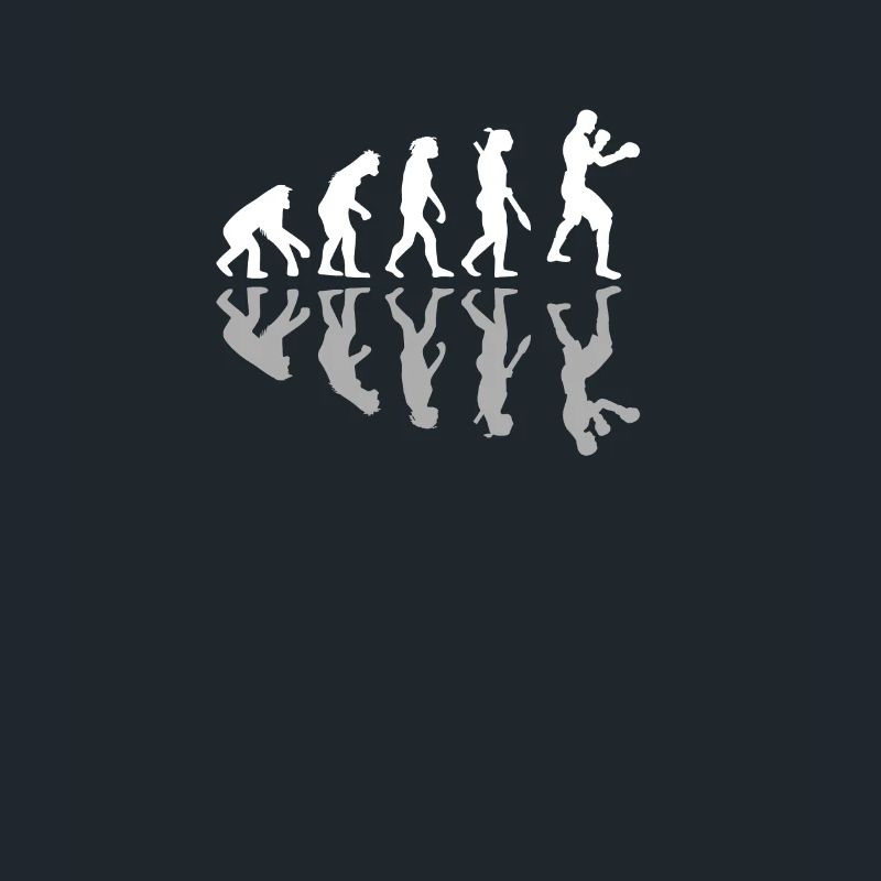 Human Evolution Boxer Boxing Lover Kickboxing