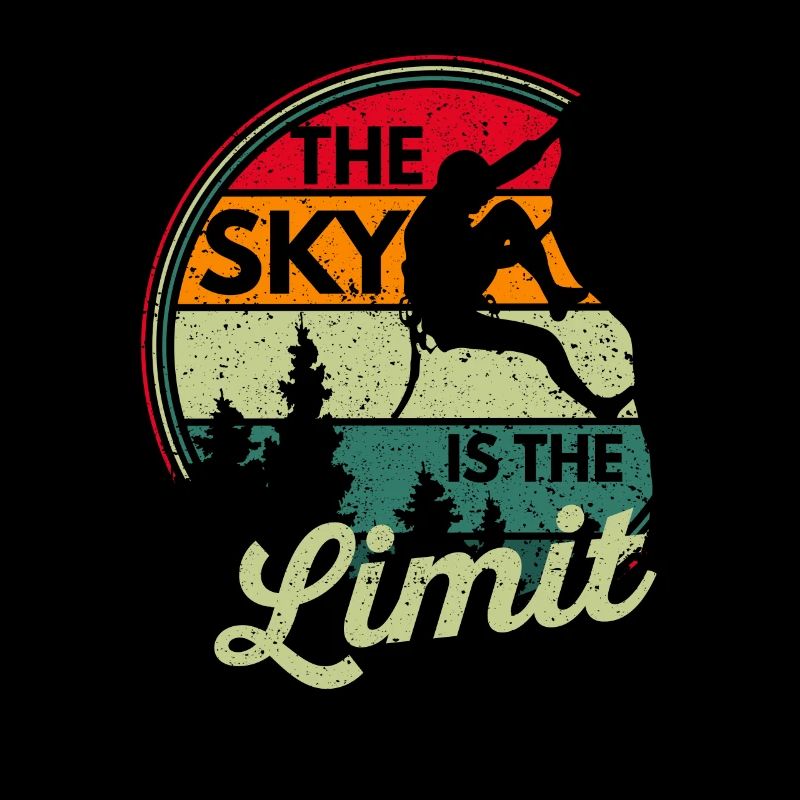 Der Himmel ist die Grenze Retro Rock Climbing