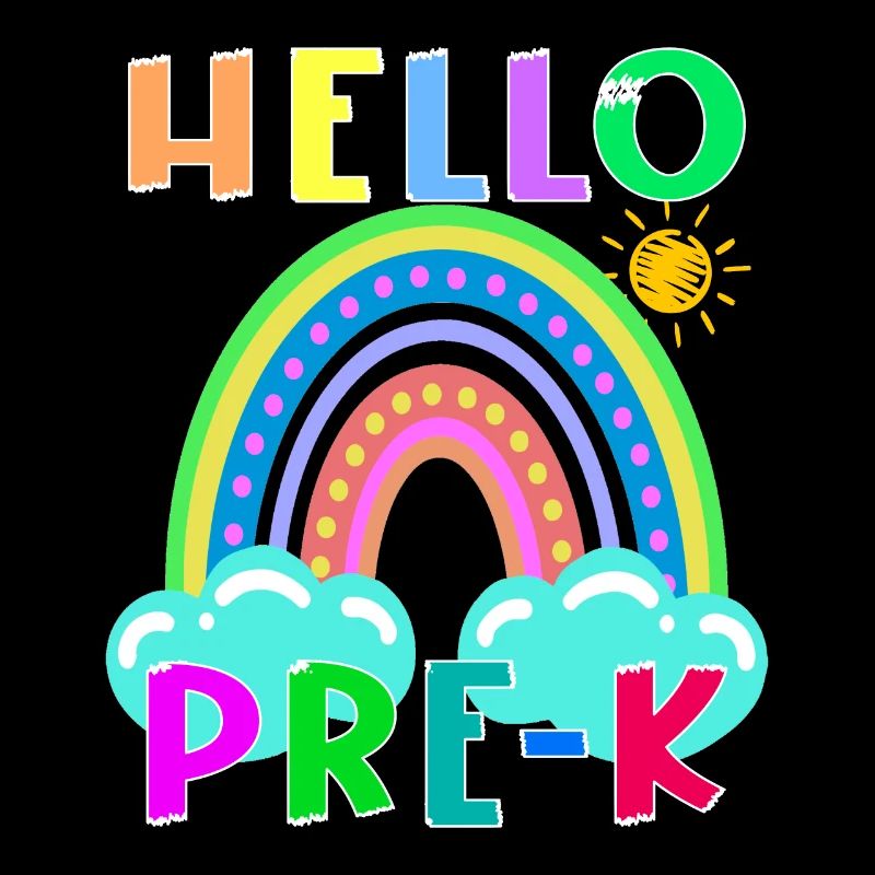 Bonjour PRE-K Boho Rainbow Team Vibes Retour à l’école