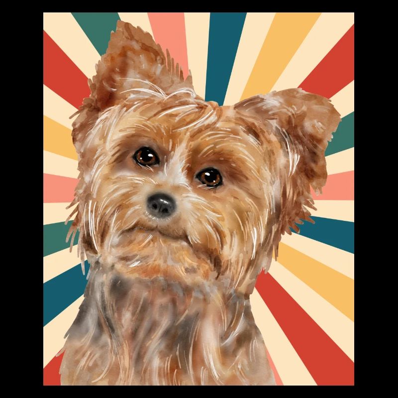 Mignon Yorkshire Terrier Race de chien 80s 90s Rétro
