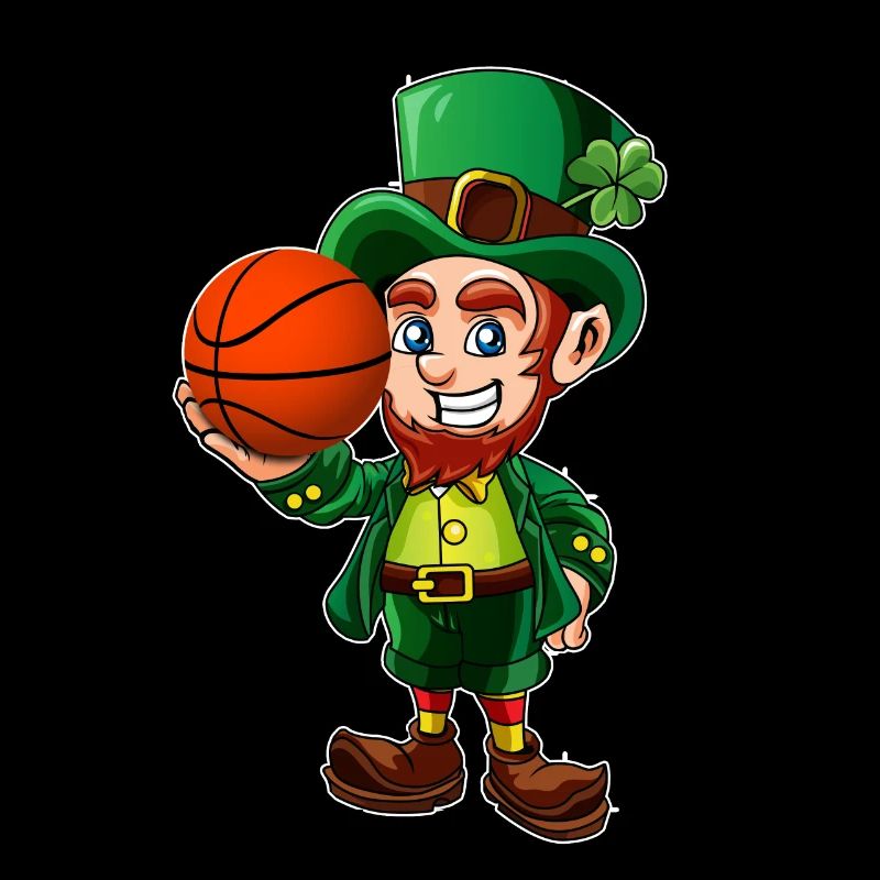 Cute Leprechaun with Basketball Funny St Patrick