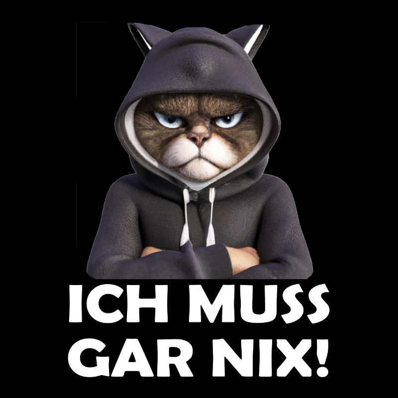 Lustige Schlecht gelaunte Katze mit Spruch
