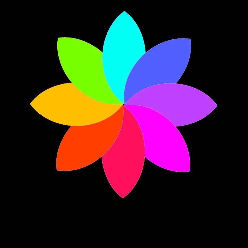 Regenbogenblume - Regenbogenfarben - Blume Grafik