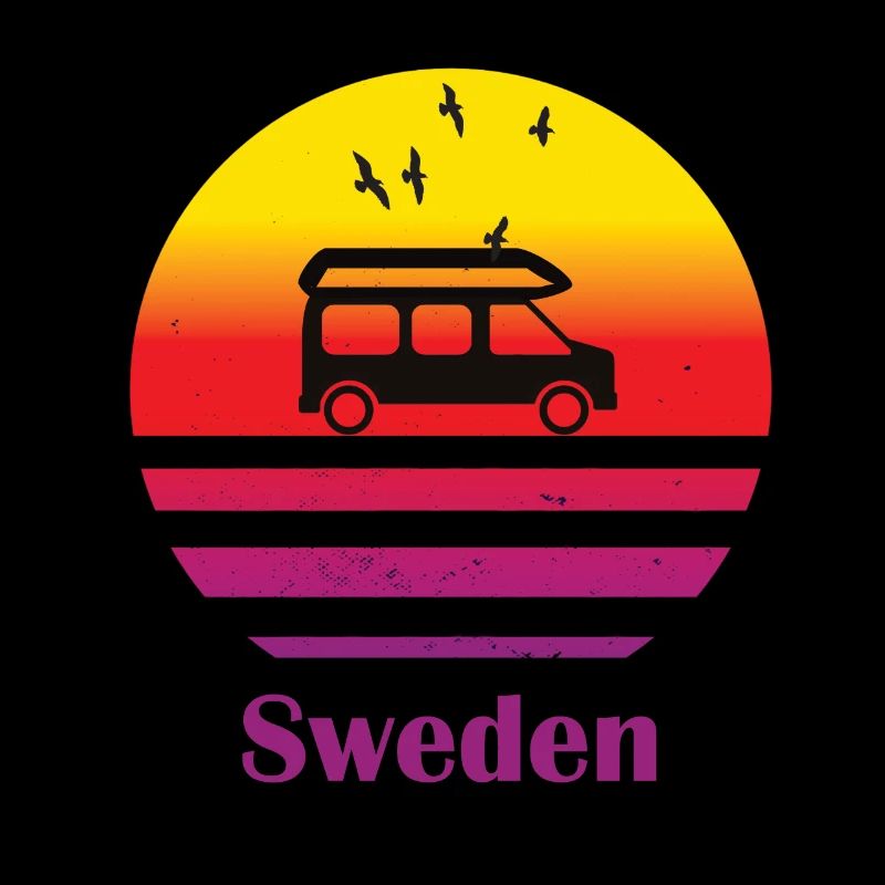 Suède Camper Van Retro Sunset Vintage