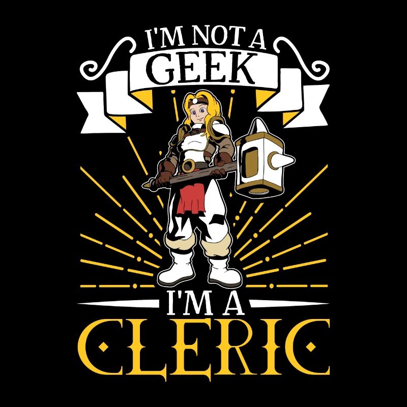 Pas un geek - Personnage de jeu de rôle D20 - clerc