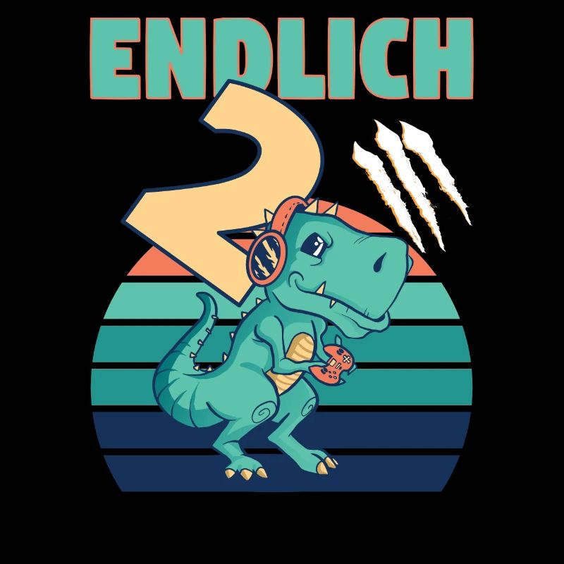 2. Geburtstag Dino Dinosaurier Trex 2 Jahre Junge