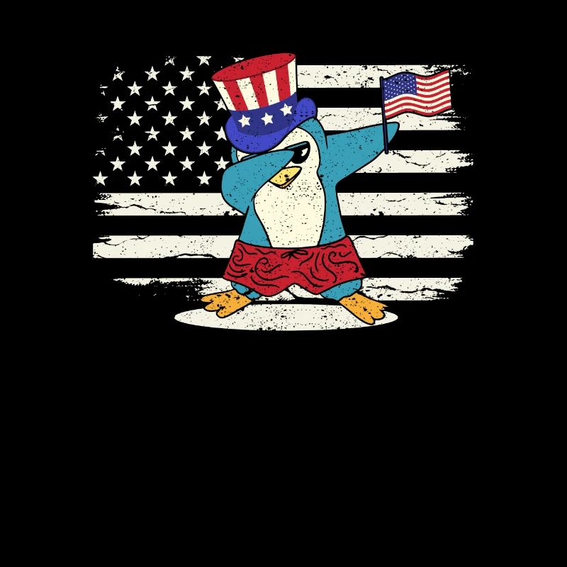 Dabbing Penguin July 4 Patriotic Dab USA